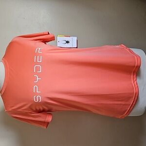 Spyder Coral UPF 30 Dry-Fit Sportwear Tee Short Sleeves Dry- Web Size Medium